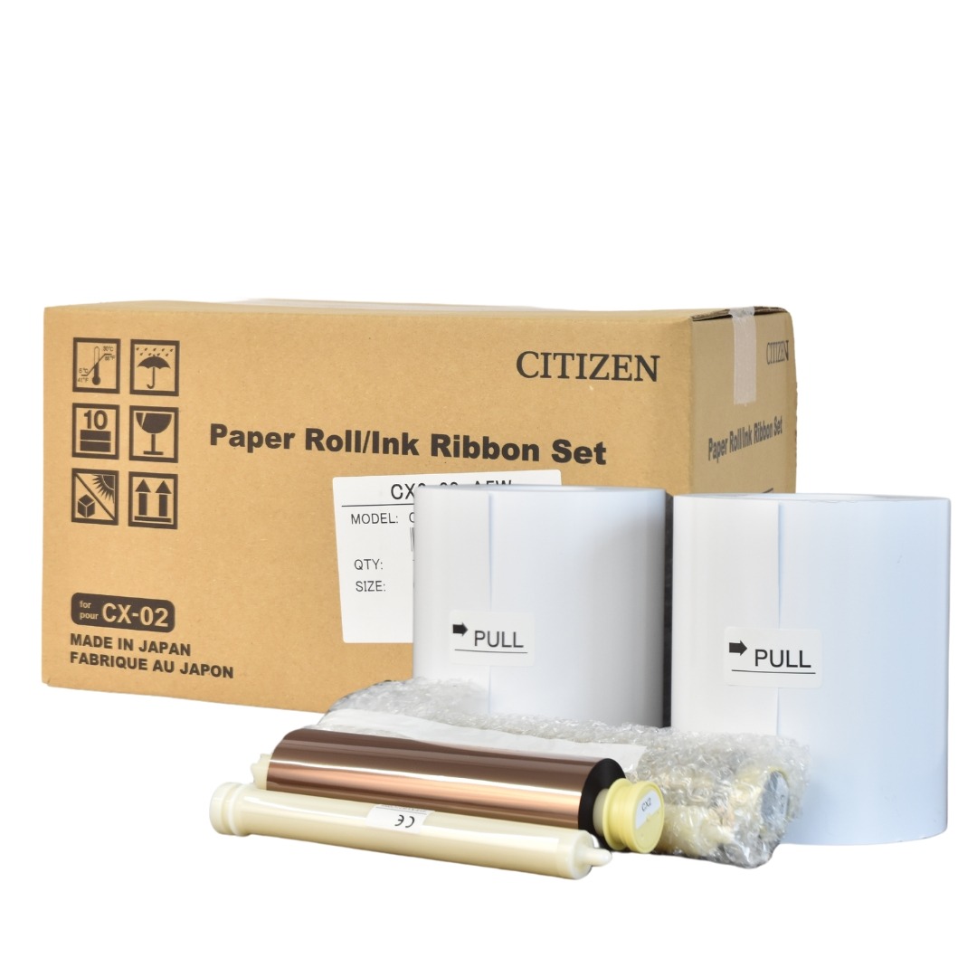 CX-02 paper rolls and ribbon.