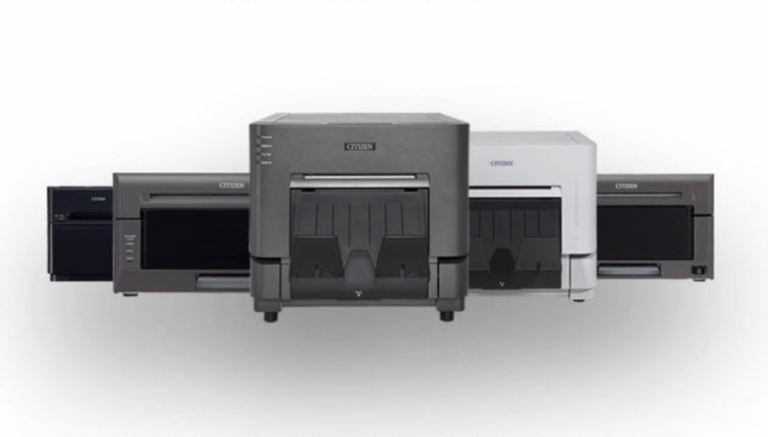 A collection of 5 Citizen dye sublimation printers.