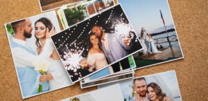 collection of photo prints from weddings and events